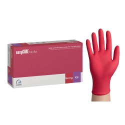 Zarys - Rękawice diagnostyczne nitrylowe malinowe (berry) 100szt. roz. XS