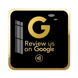 Złoto-Czarna Tabliczka NFC do Zbierania Opinii Google