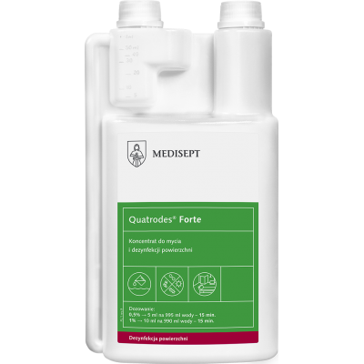 Quatrodes Forte 1L - Koncentrat do mycia i dezynfekcji dużych powierzchni