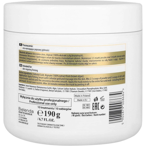 Bielenda Professional - IS maska algowa z koloidalnym złotem 190g