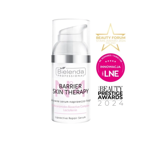 Bielenda Professional - IS BARRIER SKIN THERAPY Lipoaktywne serum naprawczo – łagodzące do twarzy i pod oczy z Kompleksem Multi - Ceramidowym i Laktof