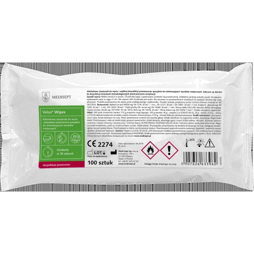 Medispet - VELOX WIPES - wkład - chusteczki alkoholowe 100szt.