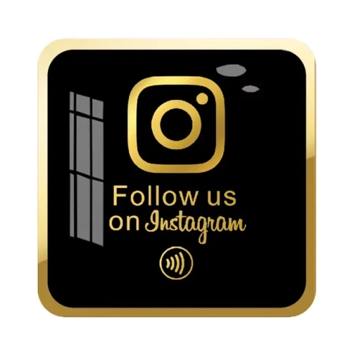Złoto-Czarna Tabliczka NFC do Zbierania obserwujących na Instagramie